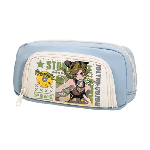 Ximman Star Platinum Federmäppchen Anime Joseph Joestar Merch Pen Punch Kira Yoshikage Schreibwarenetui 3D bedruckte Stifttasche Schüler Schulsaison Große Kapazität Aufbewahrungstasche Stiftebox von Ximman