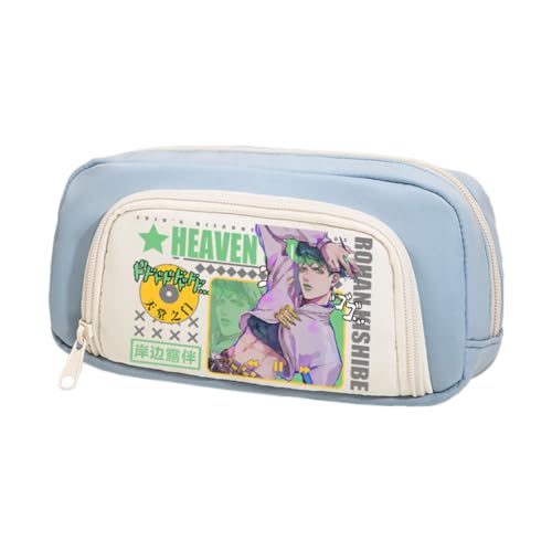 Ximman Star Platinum Federmäppchen Anime Joseph Joestar Merch Pen Punch Kira Yoshikage Schreibwarenetui 3D bedruckte Stifttasche Schüler Schulsaison Große Kapazität Aufbewahrungstasche Stiftebox von Ximman