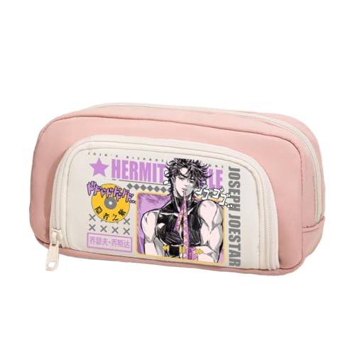 Ximman Star Platinum Federmäppchen Anime Joseph Joestar Merch Pen Punch Kira Yoshikage Schreibwarenetui 3D bedruckte Stifttasche Schüler Schulsaison Große Kapazität Aufbewahrungstasche Stiftebox von Ximman