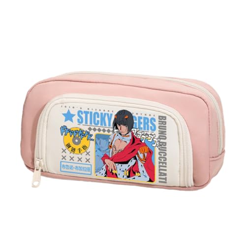 Ximman Star Platinum Federmäppchen Anime Joseph Joestar Merch Pen Punch Kira Yoshikage Schreibwarenetui 3D bedruckte Stifttasche Schüler Schulsaison Große Kapazität Aufbewahrungstasche Stiftebox von Ximman