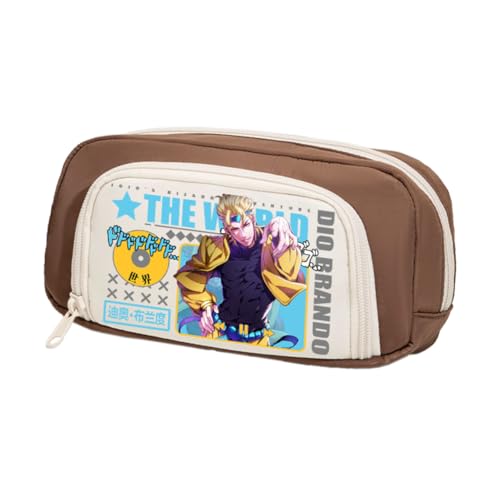 Ximman Star Platinum Federmäppchen Anime Joseph Joestar Merch Pen Punch Kira Yoshikage Schreibwarenetui 3D bedruckte Stifttasche Schüler Schulsaison Große Kapazität Aufbewahrungstasche Stiftebox von Ximman