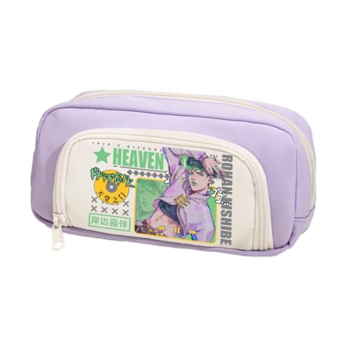 Ximman Star Platinum Federmäppchen Anime Joseph Joestar Merch Pen Punch Kira Yoshikage Schreibwarenetui 3D bedruckte Stifttasche Schüler Schulsaison Große Kapazität Aufbewahrungstasche Stiftebox von Ximman
