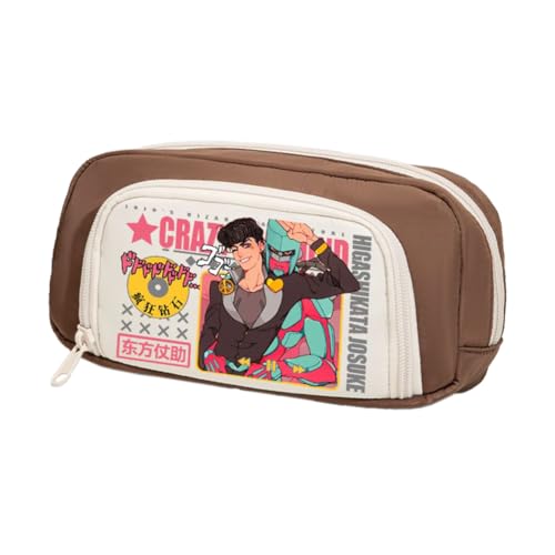 Ximman Star Platinum Federmäppchen Anime Joseph Joestar Merch Pen Punch Kira Yoshikage Schreibwarenetui 3D bedruckte Stifttasche Schüler Schulsaison Große Kapazität Aufbewahrungstasche Stiftebox von Ximman