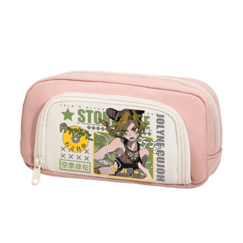 Ximman Star Platinum Federmäppchen Anime Joseph Joestar Merch Pen Punch Kira Yoshikage Schreibwarenetui 3D bedruckte Stifttasche Schüler Schulsaison Große Kapazität Aufbewahrungstasche Stiftebox von Ximman