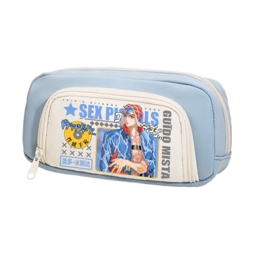 Ximman Star Platinum Federmäppchen Anime Joseph Joestar Merch Pen Punch Kira Yoshikage Schreibwarenetui 3D bedruckte Stifttasche Schüler Schulsaison Große Kapazität Aufbewahrungstasche Stiftebox von Ximman