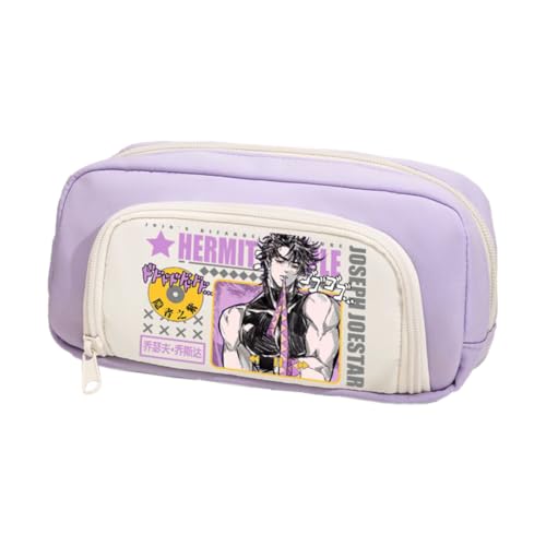 Ximman Star Platinum Federmäppchen Anime Joseph Joestar Merch Pen Punch Kira Yoshikage Schreibwarenetui 3D bedruckte Stifttasche Schüler Schulsaison Große Kapazität Aufbewahrungstasche Stiftebox von Ximman