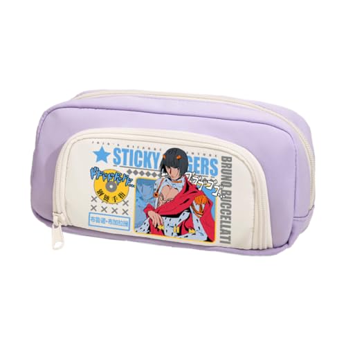 Ximman Star Platinum Federmäppchen Anime Joseph Joestar Merch Pen Punch Kira Yoshikage Schreibwarenetui 3D bedruckte Stifttasche Schüler Schulsaison Große Kapazität Aufbewahrungstasche Stiftebox von Ximman