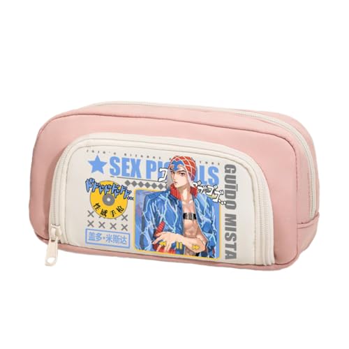 Ximman Star Platinum Federmäppchen Anime Joseph Joestar Merch Pen Punch Kira Yoshikage Schreibwarenetui 3D bedruckte Stifttasche Schüler Schulsaison Große Kapazität Aufbewahrungstasche Stiftebox von Ximman