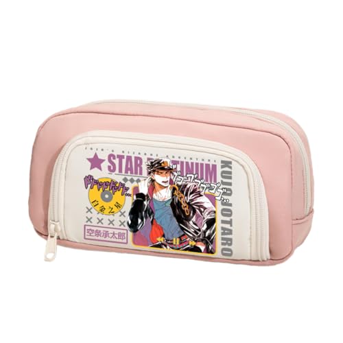 Ximman Star Platinum Federmäppchen Anime Joseph Joestar Merch Pen Punch Kira Yoshikage Schreibwarenetui 3D bedruckte Stifttasche Schüler Schulsaison Große Kapazität Aufbewahrungstasche Stiftebox von Ximman