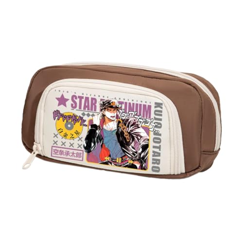 Ximman Star Platinum Federmäppchen Anime Joseph Joestar Merch Pen Punch Kira Yoshikage Schreibwarenetui 3D bedruckte Stifttasche Schüler Schulsaison Große Kapazität Aufbewahrungstasche Stiftebox von Ximman