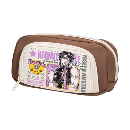 Ximman Star Platinum Federmäppchen Anime Joseph Joestar Merch Pen Punch Kira Yoshikage Schreibwarenetui 3D bedruckte Stifttasche Schüler Schulsaison Große Kapazität Aufbewahrungstasche Stiftebox von Ximman