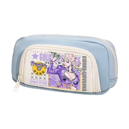 Ximman Star Platinum Federmäppchen Anime Joseph Joestar Merch Pen Punch Kira Yoshikage Schreibwarenetui 3D bedruckte Stifttasche Schüler Schulsaison Große Kapazität Aufbewahrungstasche Stiftebox von Ximman