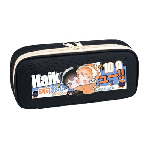 Ximman Tobio Kageyama Federmäppchen Anime Merch Shoyo Hinata Schreibwaren Tasche Kuroo Tetsurou Große Aufbewahrung Federmäppchen Schüler Schulsaison Stift Punch Box Geburtstagsgeschenk, Schwarz 8, 22 von Ximman