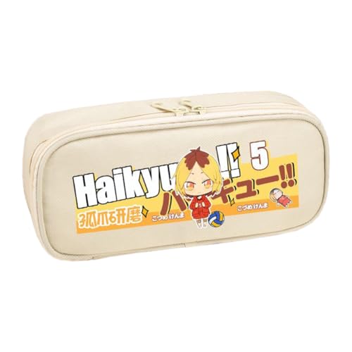 Ximman Tobio Kageyama Federmäppchen Anime Merch Shoyo Hinata Schreibwaren Tasche Kuroo Tetsurou Große Aufbewahrung Federmäppchen Schüler Schulsaison Stift Punch Box Geburtstagsgeschenk, Weiß 7, 22*6 von Ximman