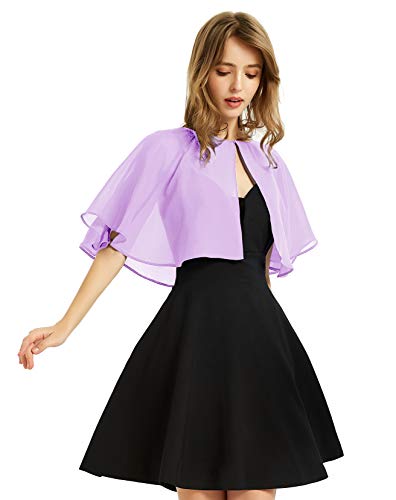 Damen Soft Chiffon Schal Wraps Shrug für Abendkleid Hochzeit Cape Bolero Flapper Cover Up - Violett - Einheitsgröße von XinQi