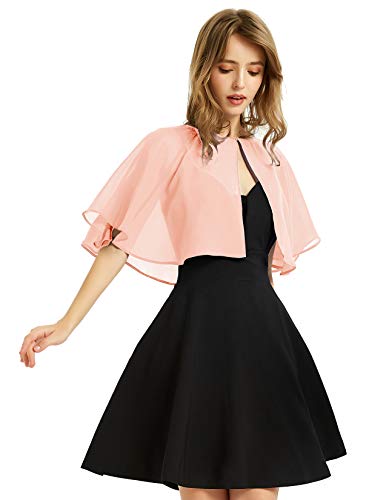 XinQi Damen Soft Chiffon Schal Wraps Shrug für Abendkleid Hochzeit Cape Bolero Flapper Cover Up - Rot - Einheitsgröße von BUCUXE