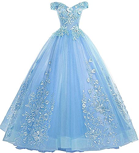 Xinaier Schulterfrei Abendkleider Tüll Prinzessin Lange Party Ballkleider Quinceanera Kleider Hellblau Größe 44 Xinaier Schulterfrei Abendkleider Tüll Prinzessin Lange Party Ballkleider Quinceanera Kleider Hellblau Größe 44 von Xinaier