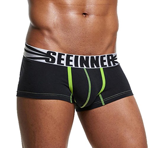 Herren Boxershort Xinan Soft Slips Underpants (M, Schwarz) von Xinan Boxershorts