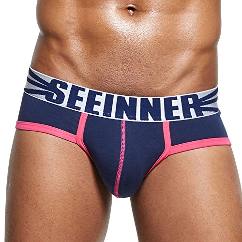 Herren Boxershort Xinan sexy Unterwäsche Soft Slips (L, Marine) von Xinan Boxershorts