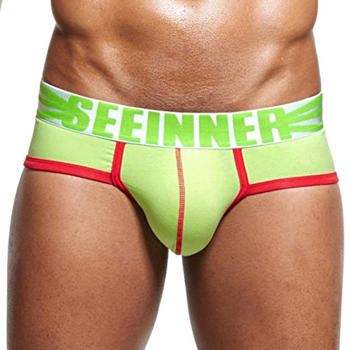 Herren Boxershort Xinan sexy Unterwäsche Soft Slips (XL, Grün) von Xinan Boxershorts
