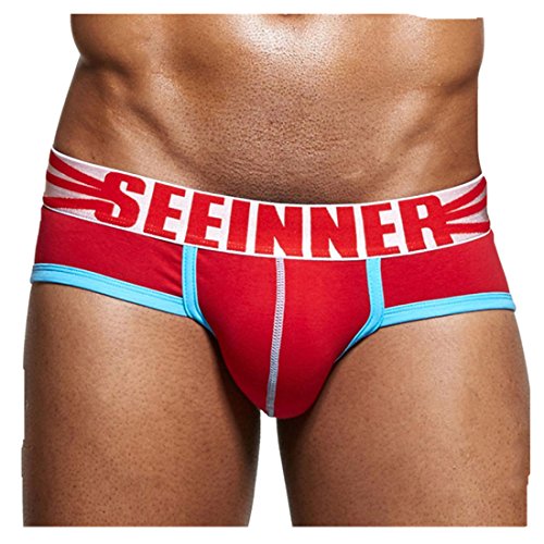 Herren Boxershort Xinan sexy Unterwäsche Soft Slips (XL, Rot) von Xinan Boxershorts