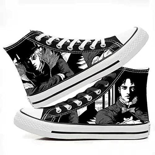 Anime Dio Brando Kujo Jotaro Canvas Schuhe Unisex Bedruckte High Top Schuhe Casual Schnürschuhe Sneakers Bequem Leichte Flache Sneaker Schuhe, Typ 7, 42 2/3 EU von Xinchangda