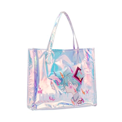 Anime Miku Handtasche Cartoon Miku Student Handtasche Casual Leichte Mode Große Kapazität Schultertasche, Miku Handtasche, 35.5x10x42cm von Xinchangda