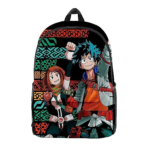 Anime My Hero Academia Rucksack, MHA Anime Cartoon Spiel 3D bunt Druck Rucksack Schüler Schultasche Büchertasche Laptoptasche für Jungen Mädchen, Typ 1, 31CM*18CM*47CM, Schulranzen von Xinchangda
