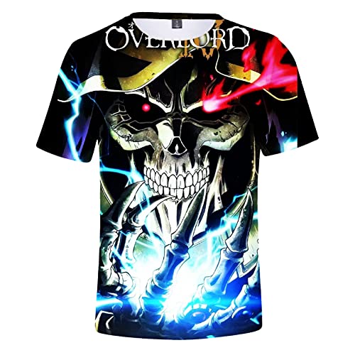 Anime Overlord T Shirt Cartoon Charakter Druck Albedo Ainz Ooal Kleid Casual T Shirt Sommer Mode Kurzarm Rundhals Tops für Männer Frauen, Type7, XL von Xinchangda