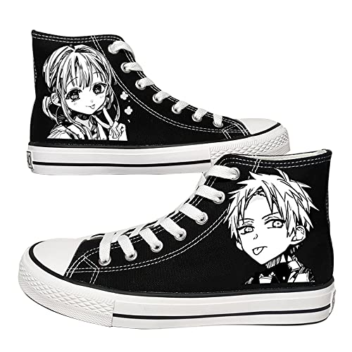 Anime Toiletten-Bound Hanako-kun lässige Canvas-Schuhe, Unisex, Anime-Druck, Yugi Amane, High-Top, Segeltuchschuhe, modische Schnür-Sneaker, Typ 4, 39 1/3 EU von Xinchangda