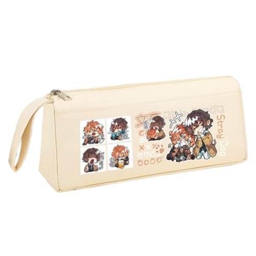 BSD Dazai Osamu Federmäppchen Anime Nakahara Chuuya Federmäppchen mit tragbarem Griff, schwarz-weiß, dreieckig in drei Dimensionen, Stifttasche, große Kapazität, Federmäppchen, Schreibwaren für von Xinchangda