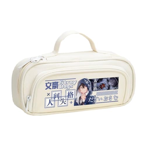 BSD Dazai Osamu Federmäppchen Anime Ranpo Edogawa Federmäppchen Schwarz Weiß Einfach Mode Doppelreißverschluss Große Kapazität Federmäppchen mit Griffschlaufe Make-up Schreibwaren Organizer Tasche für BSD Dazai Osamu Federmäppchen Anime Ranpo Edogawa Federmäppchen Schwarz Weiß Einfach Mode Doppelreißverschluss Große Kapazität Federmäppchen mit Griffschlaufe Make-up Schreibwaren Organizer Tasche für von Xinchangda