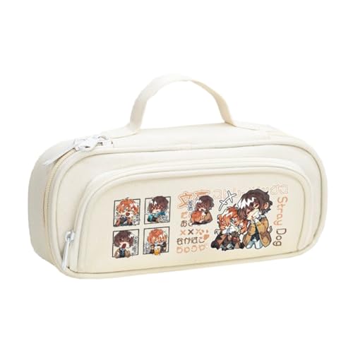 BSD Dazai Osamu Federmäppchen Anime Ranpo Edogawa Federmäppchen Schwarz Weiß Einfach Mode Doppelreißverschluss Große Kapazität Federmäppchen mit Griffschlaufe Make-up Schreibwaren Organizer Tasche für BSD Dazai Osamu Federmäppchen Anime Ranpo Edogawa Federmäppchen Schwarz Weiß Einfach Mode Doppelreißverschluss Große Kapazität Federmäppchen mit Griffschlaufe Make-up Schreibwaren Organizer Tasche für von Xinchangda
