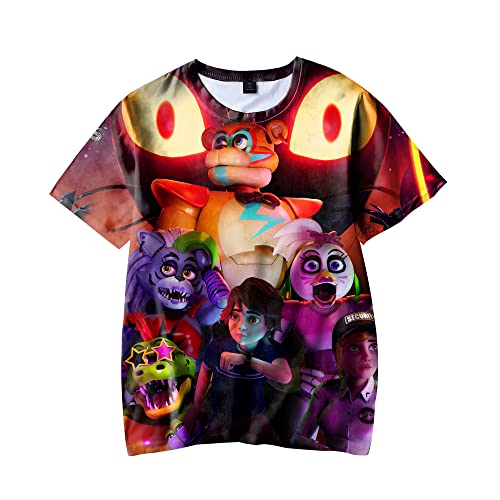 FNAF T-Shirt 3D Bär Gedruckt FNAF Top Erwachsene Kinder Jungen Mädchen Kurzarm Security Breach Charakter Shirt Tops Tees für Kinder, Typ1, M von Xinchangda