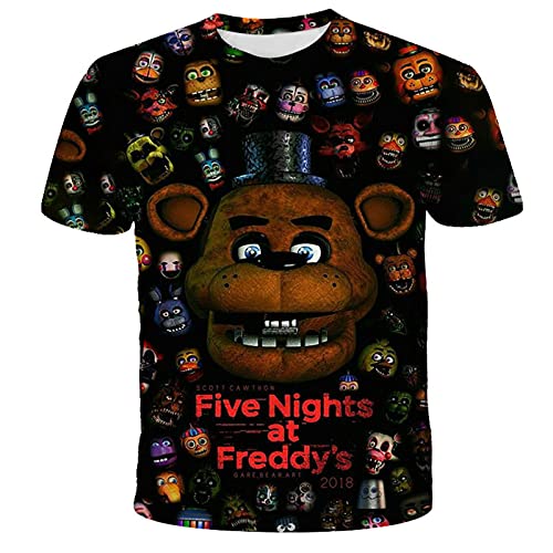 FNAF T Shirt für Kinder Sommer 3D gedruckt Five Nights Spiel Anime Kurze Ärmel T-Shirt Mode lässig Tops Manga Geschenke von Xinchangda