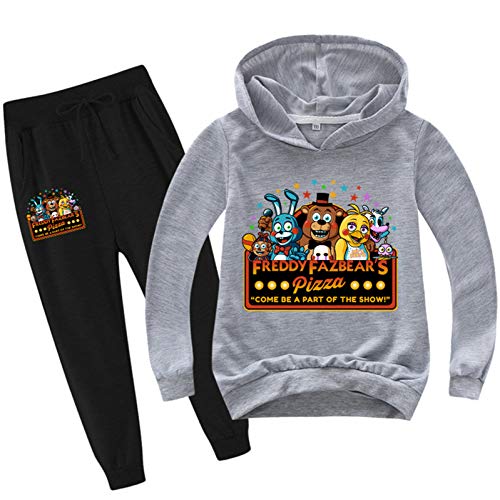 Xinchangda Fnaf Hoodie Hose Outfits Set Unisex Kinder Erwachsene Anime Cosplay Kostüm FNAF Sweatshirts Pullover Pullover Sport, F, 170 cm von Xinchangda