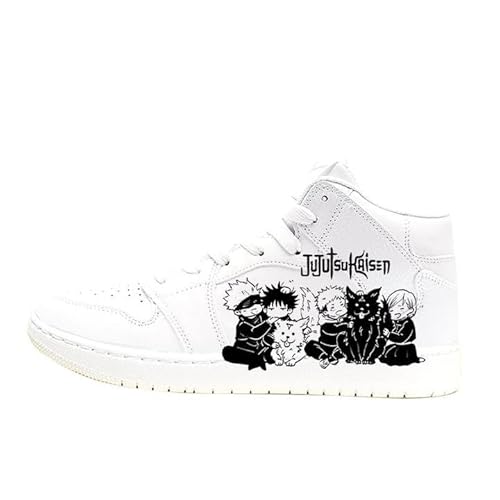 Gojo Satoru Sneakers, Itadori Yuji/Fushiguro Megumi/Geto Suguru Anime Peripheriedruck Weiße Schuhe Anime Sport Casual High-Top Weiße Schuhe, Typ2, 39.5 EU von Xinchangda