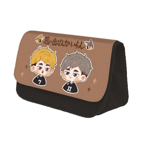 Haikyu Federmäppchen Shoyo Hinata Anime Pencil Box Tobio Kageyama Große Kapazität Stifttasche Studenten Anime Schreibwaren Tasche, Typ10, 22*7.5*13CM von Xinchangda