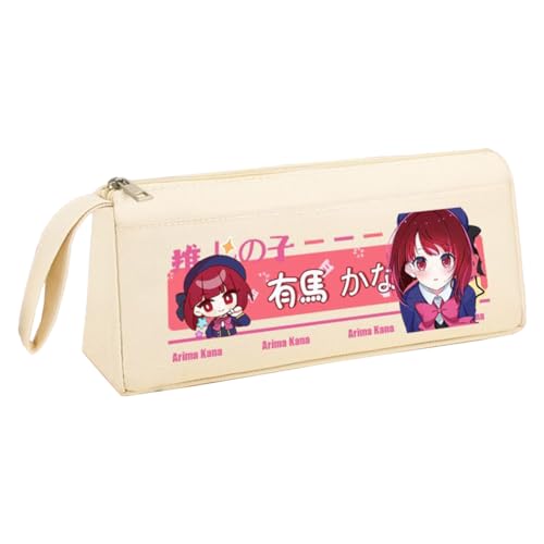 Hoshino Ai Federmäppchen Anime Hoshino Rubi Federmäppchen, schwarz-weiß, dreieckig in drei Dimensionen, großes Fassungsvermögen, Federmäppchen mit Griffschlaufe, Make-up-Schreibwaren, Organizer-Tasche von Xinchangda