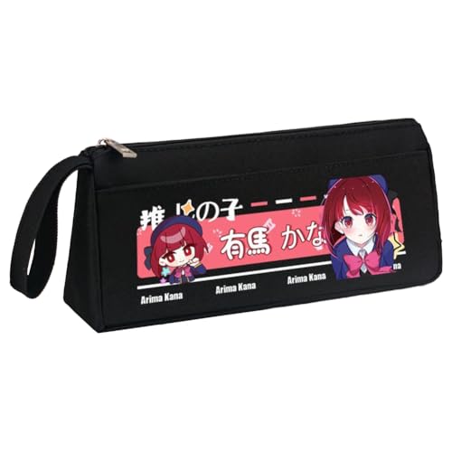 Hoshino Ai Federmäppchen Anime Hoshino Rubi Federmäppchen, schwarz-weiß, dreieckig in drei Dimensionen, großes Fassungsvermögen, Federmäppchen mit Griffschlaufe, Make-up-Schreibwaren, Organizer-Tasche von Xinchangda
