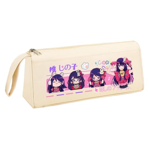 Hoshino Ai Federmäppchen Anime Hoshino Rubi Federmäppchen, schwarz-weiß, dreieckig in drei Dimensionen, großes Fassungsvermögen, Federmäppchen mit Griffschlaufe, Make-up-Schreibwaren, Organizer-Tasche von Xinchangda