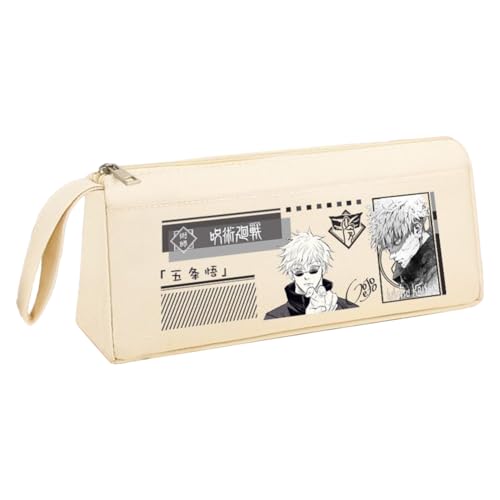 JJK Gojo Satoru Federmäppchen Itadori Yuji Federmäppchen Anime Yuuta Okkotsu Federmäppchen Schwarz Weiß Große Kapazität Federmäppchen mit Griffschlaufe Make-up Organizer für Teenager Mittelschule von Xinchangda