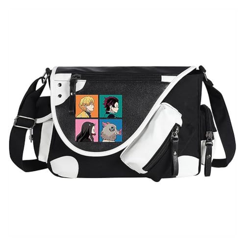 Kamado Tanjiro Umhängetaschen Tomioka Giyuu/Agatsuma Zen'itsu Crossbody Bag Anime Kamado Nezuko Handtasche Große Kapazität Leichte Mode Messenger Bag mit mehreren Seitentaschen für Damen Herren von Xinchangda