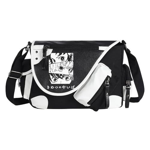 Kamado Tanjiro Umhängetaschen Tomioka Giyuu/Agatsuma Zen'itsu Crossbody Bag Anime Kamado Nezuko Handtasche Große Kapazität Leichte Mode Messenger Bag mit mehreren Seitentaschen für Damen Herren von Xinchangda