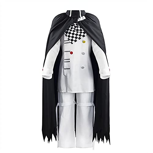 Ouma Kokichi Cosplay Kostüm Anime Charakter Cosplay Weißes Oberteil und Hose mit schwarzem Umhang Outfit Halloween Karneval Uniform Anzug für Herren Jungen, Ouma Kokichi, M von Xinchangda