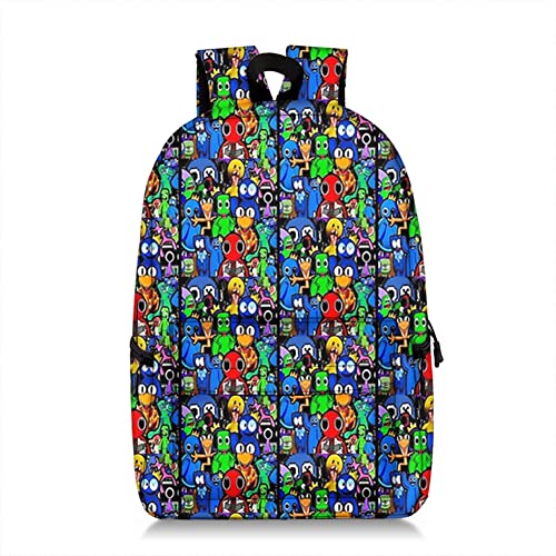 Rainbow Friends Rucksack Anime Cartoon Spiel 3D Druck Schulrucksack Studenten Schultasche Leichter Laptop Rucksack für Jungen Mädchen, Typ 4 von Xinchangda