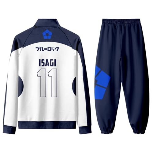 Rin Itoshi Sweatshirt Hoodies Isagi Yoichi Trainingsanzug Set Seishiro Nagi Activewear, Anime Chigiri Hyoma Cosplay Kostüm Halloween Bachira Meguru Sweatshirts Sweatpants Stehkragen Trikots, Typ 9, M von Xinchangda