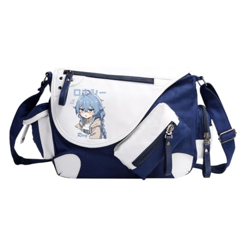 Roxy Migurdia Umhängetaschen Eris Greyrat Umhängetasche Anime Sylphy Handtasche mit mehreren Seitentaschen Große Kapazität Lässige Mode Leichte Kuriertasche für Damen Herren Shool Arbeit Reisen, Blau von Xinchangda