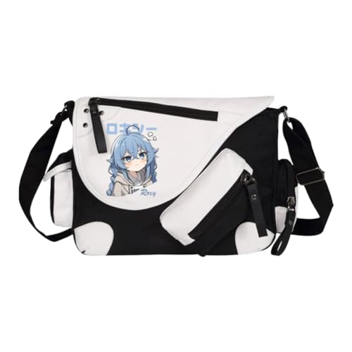 Roxy Migurdia Umhängetaschen Eris Greyrat Umhängetasche Anime Sylphy Handtasche mit mehreren Seitentaschen Große Kapazität Lässige Mode Leichte Kuriertasche für Damen Herren Shool Arbeit Reisen von Xinchangda