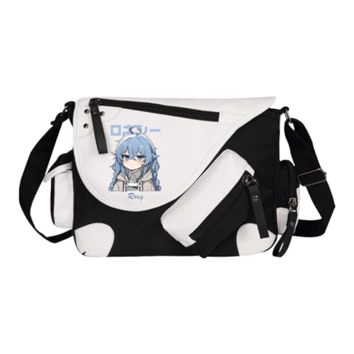 Roxy Migurdia Umhängetaschen Eris Greyrat Umhängetasche Anime Sylphy Handtasche mit mehreren Seitentaschen Große Kapazität Lässige Mode Leichte Kuriertasche für Damen Herren Shool Arbeit Reisen von Xinchangda